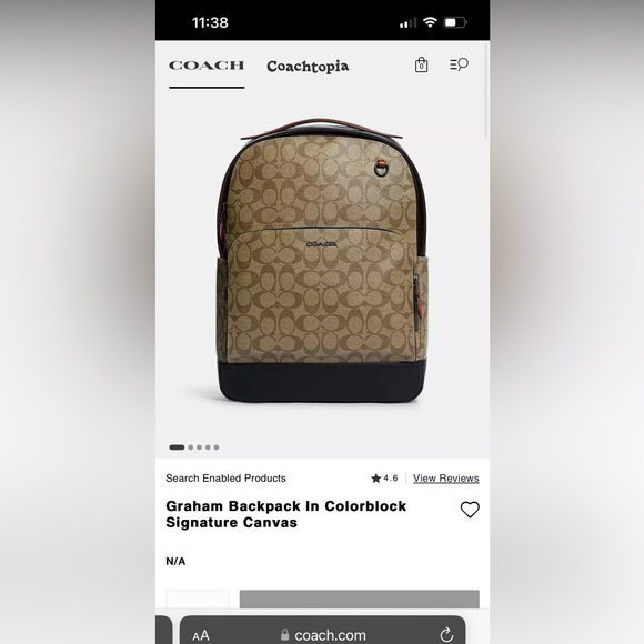 Coach Graham Backpack Absolutely Perfect Condition - Picture 3 of 3